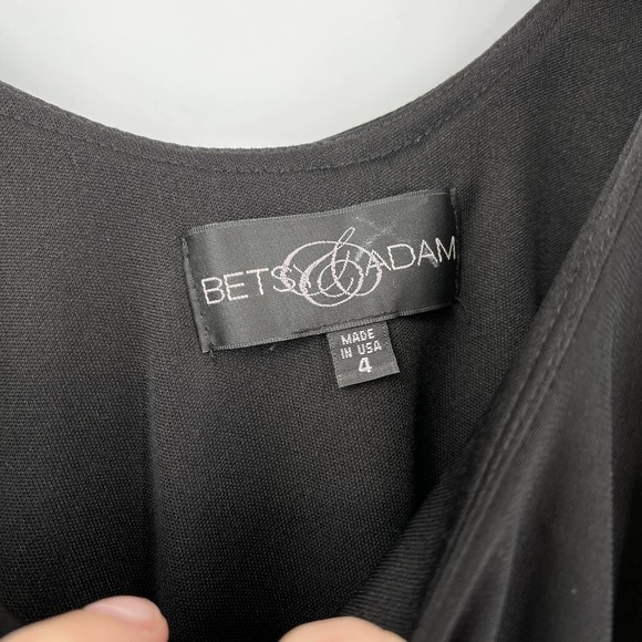 Betsy & Adam Embellished One-Shoulder Popover Cocktail Dress in Black Size 4 - Picture 6 of 12